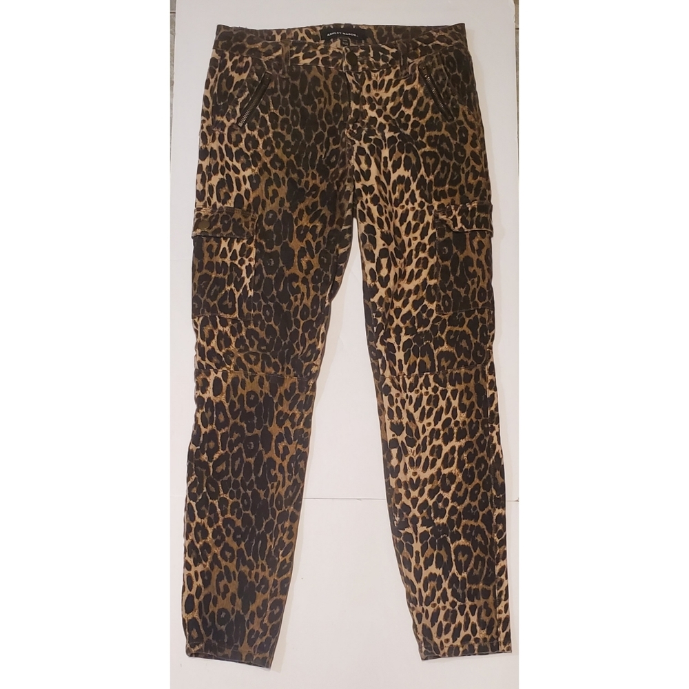 Leopard Print Slim Cargo Pants